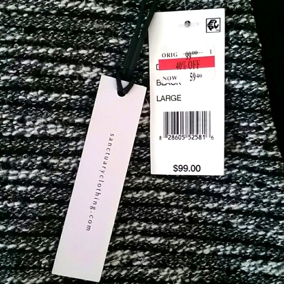 Sanctuary Sleeveless Boucle Paneled Dress Black White Size Large - Picture 5 of 7